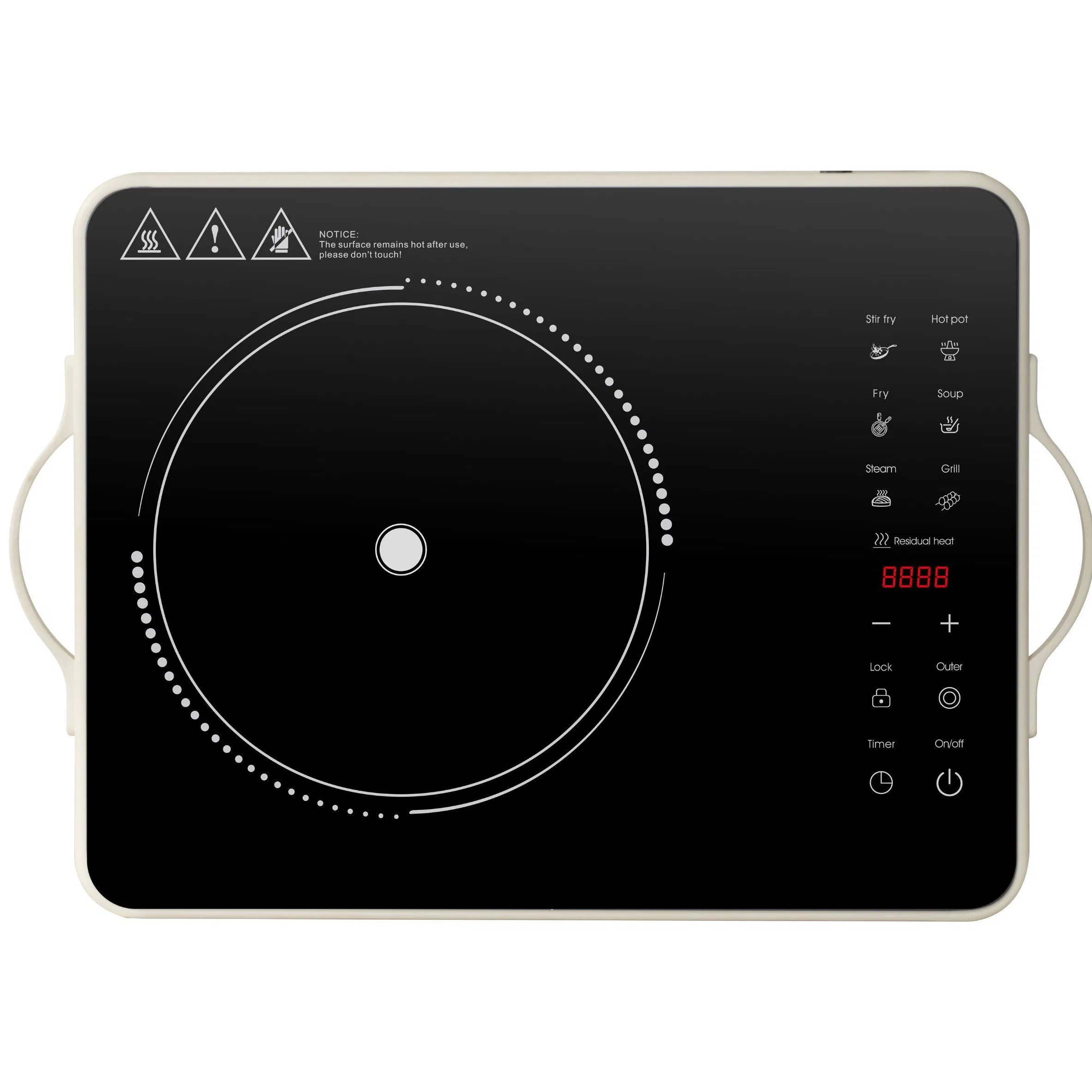 Infrared Cooker with Handle 2200W Hot Plate Double Rings Ceramic Cooker