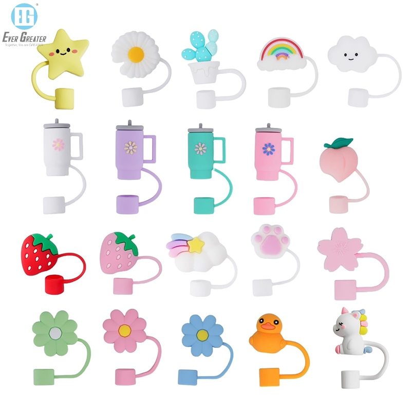 Custom Tumbler Cup Accessories Straw Stopper Silicone Spill Proof Topper Lid Cover