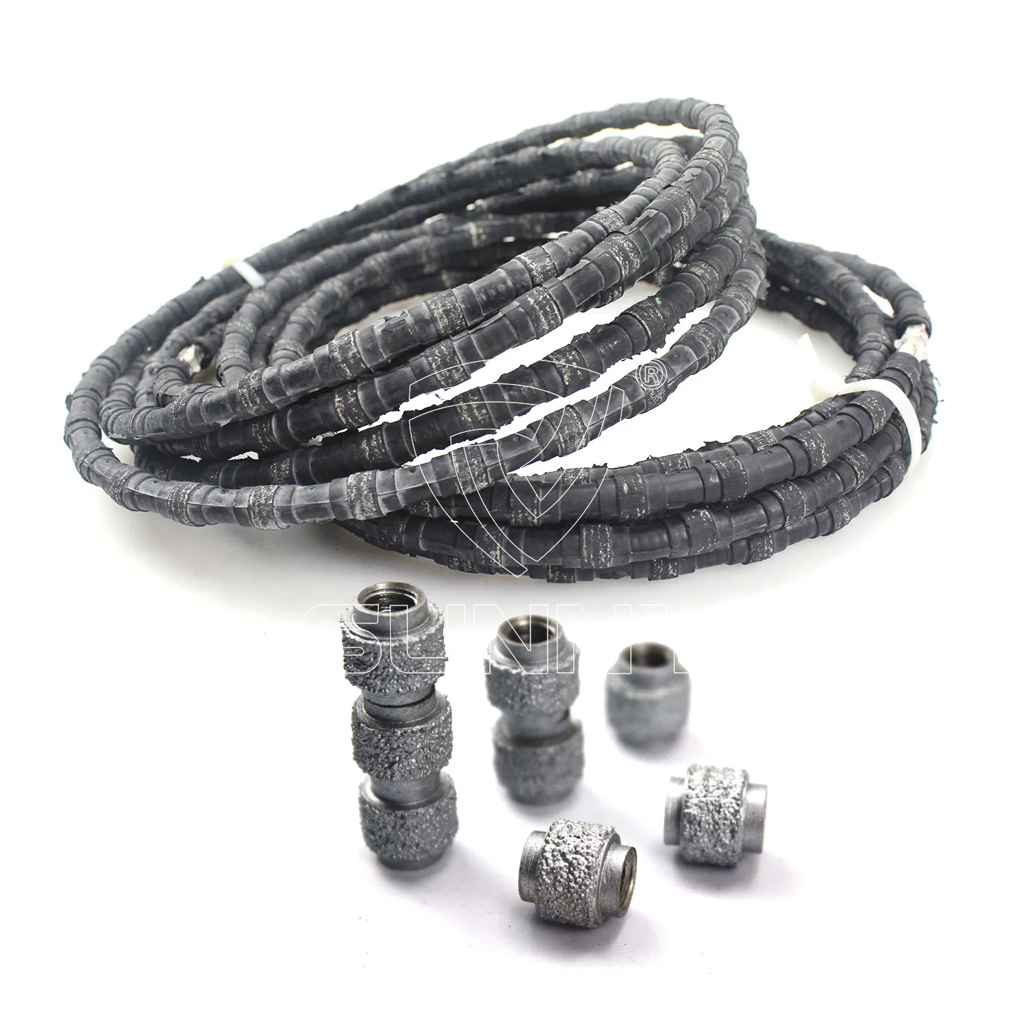 Factory Wholesale 10.5mm Robber Coated Diamond Wire Saw Rope for Cutting Reinforced Concrete