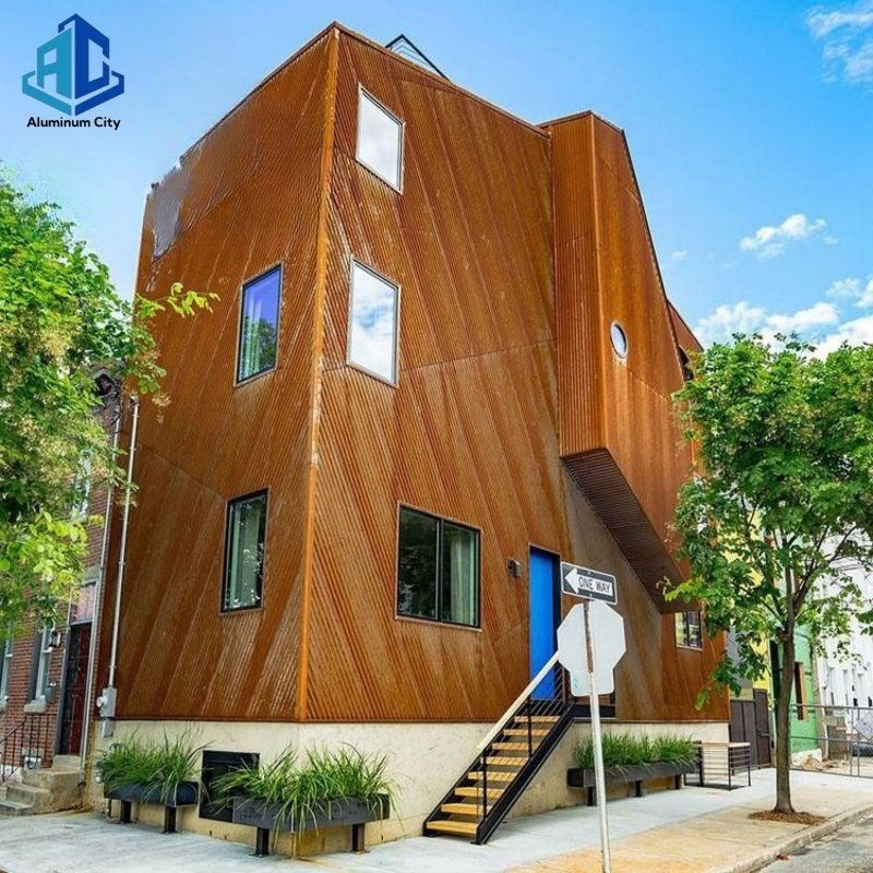 Corten Steel Garden Screen Panel for Outdoor Landscape & Privacy with Laser Cut Perforated Design