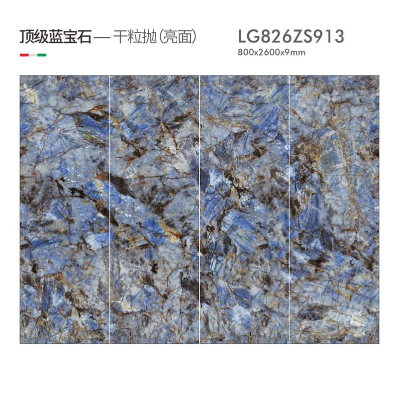 Big Size Slab Porcelain Tile Modern Design Marble Look Sintered Stone Slabs 9mm Thickness High Glossy Finished Sintered Stone Tile for Modern Interior Design