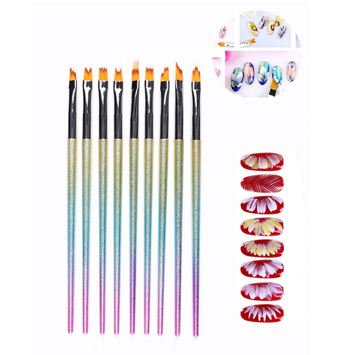 Acrylic Brush 9PCS Flower Painting Brush Set