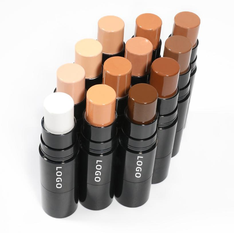 17 Colors Black Container Stick Concealer Sweatproof portable Fine and Smooth Concealer Oil-Control Customizable Stick Face Makeup