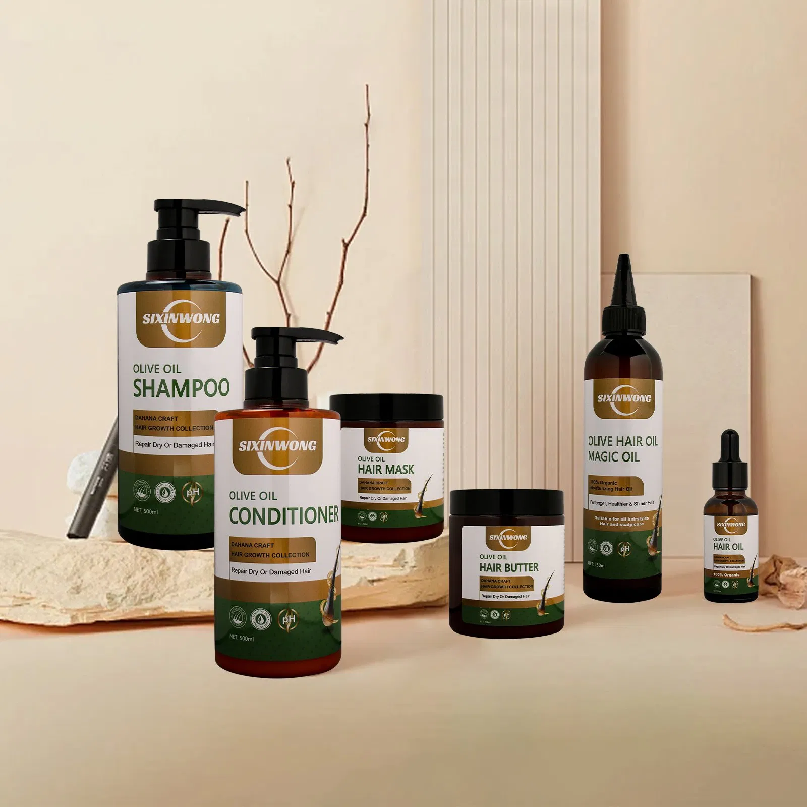 Beauty Cosmetics Care Anti Frizz Hydrating Care Conditione Olive Oil Shampoo Set