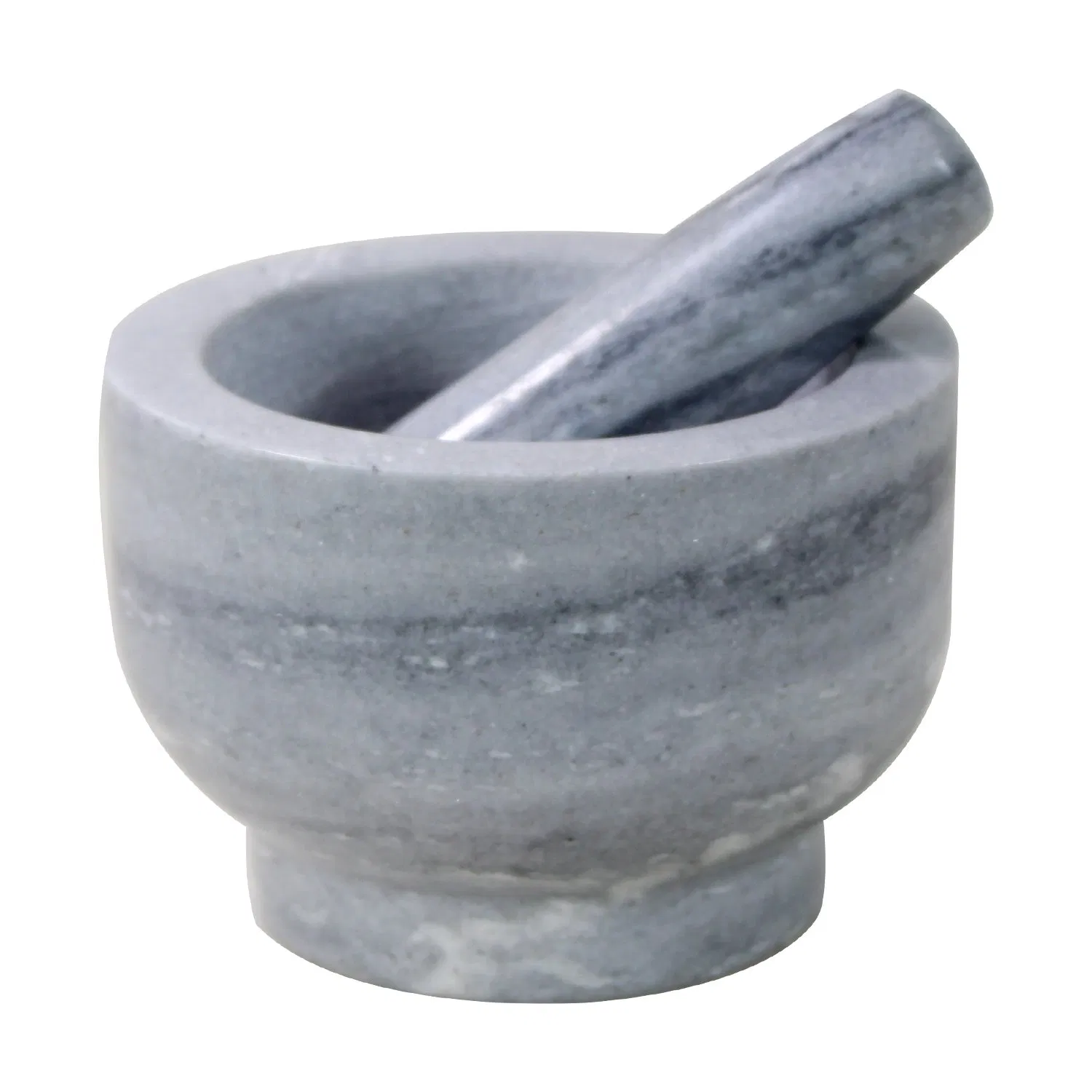 Custom Polished Natural Marble Stone Mortar and Pestle Set