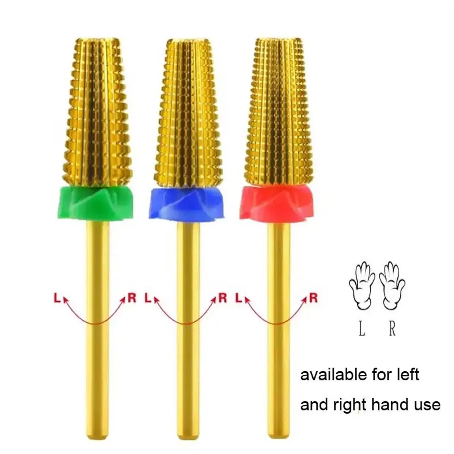 Professional Colorful Manicure Nail Drill Bits Tools Rotary Burr Cuticle Wholesale 5 in 1 Nail Drill Carbide Bit