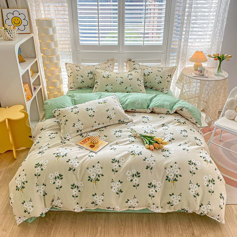 Комплект постельного белья из кашемира с принтом, 4 предмета