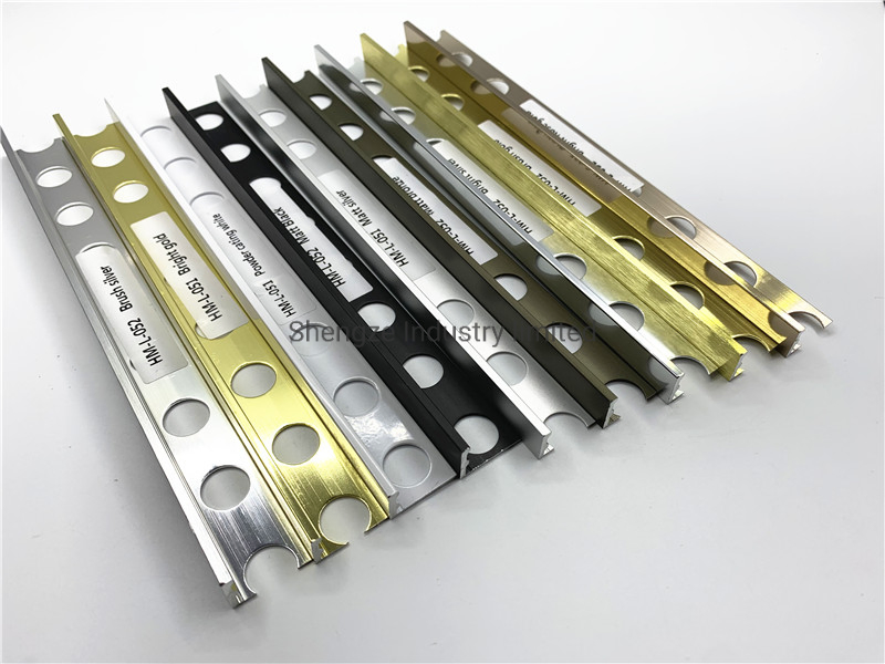 Aluminum Tile Strip Corner Curved Trim for Porcelanato Decorative Listello