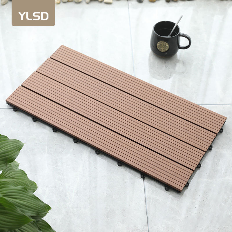 DIY Wood Plastic Composite Floor Patio Garden Swimming Pool Balcony Piso Walkway Tiles WPC Board Interlocking Deck Tiles
