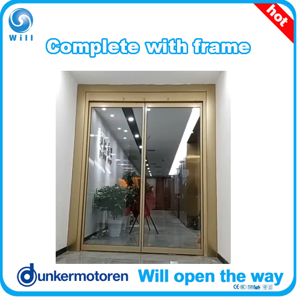 Автоматическая распашная дверь с алюминиевой рамой, скрытый монтаж
