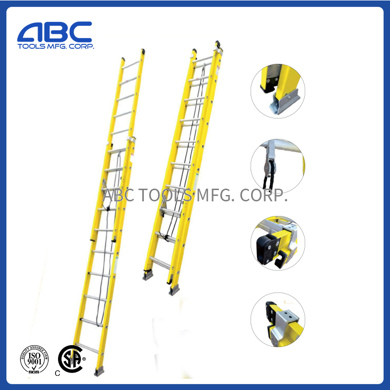 2 - 28 Aluminum Step Fiber Glass Step Extension Ladder with Extension Fiberglass