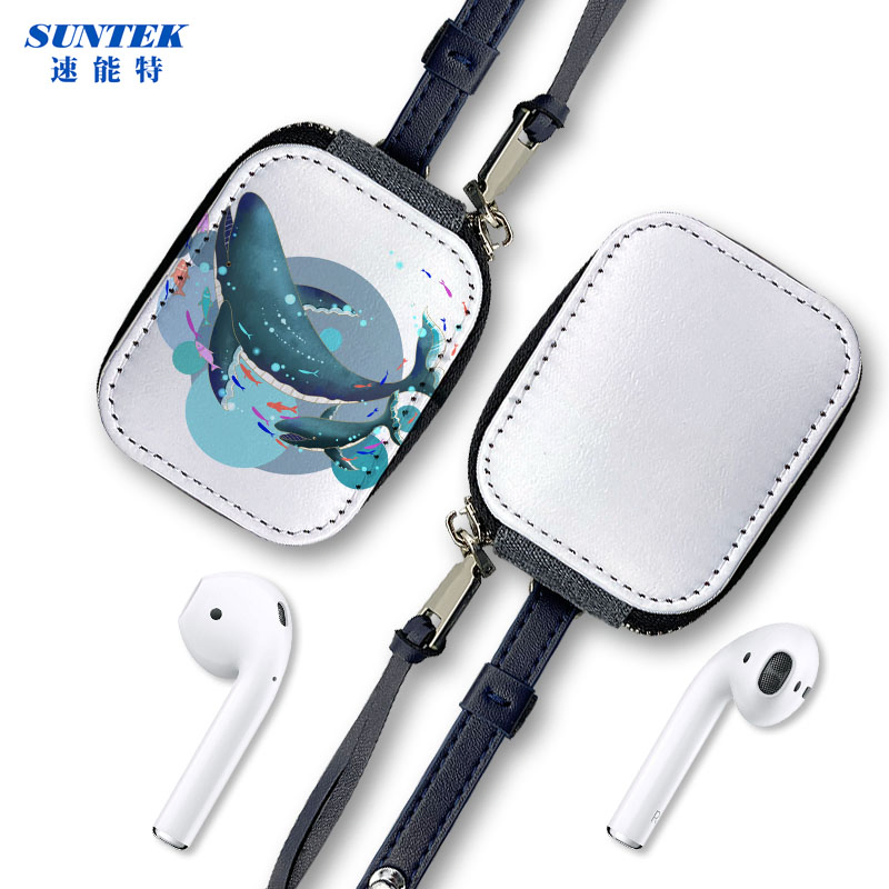 2022 Sale Blank Sublimation White Durable Leather Bag Designers CAS Accessories Cover for Protective Earphones 2ND Generation