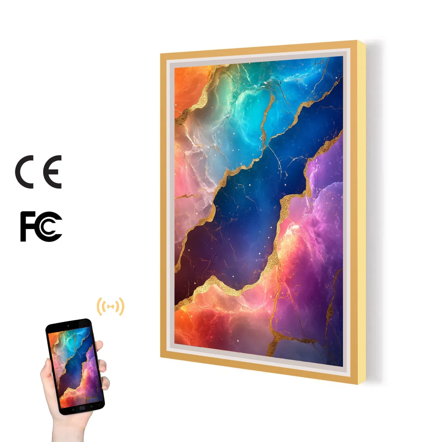 Elegant Solid Wood Frame Digital Signage Display for Android and Windows