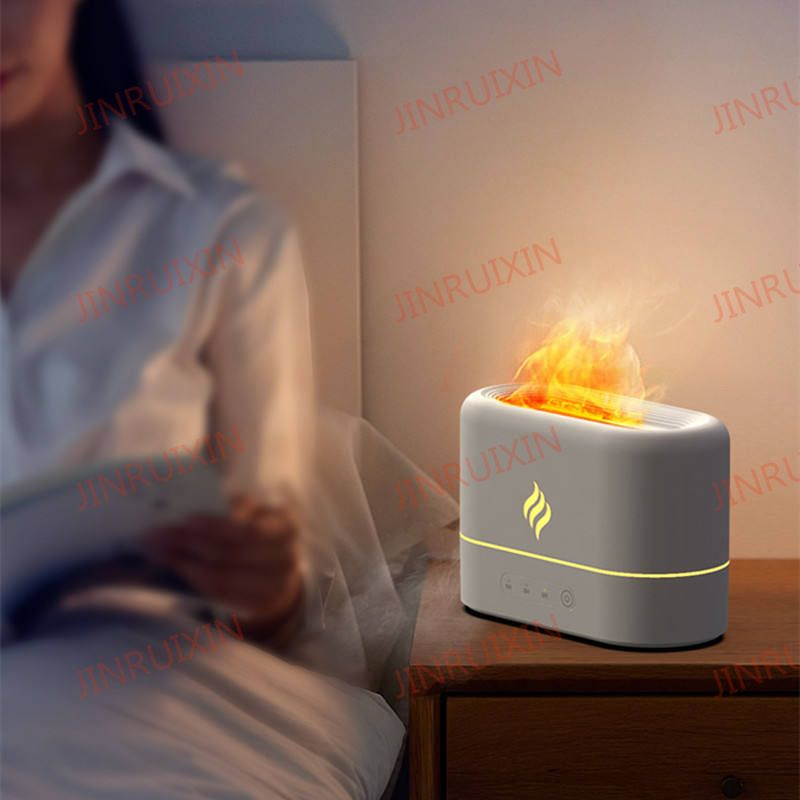 2024 Colorful Gradient Simulation Flame Aroma Diffuser Creative Home Decorations Aroma Diffuser Humidifier