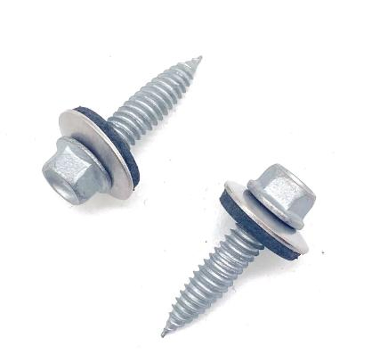 Винт шестигранный оцинкованный с резиновой шайбой