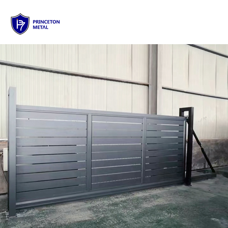 Factory Price Powder Coated Aluminum Slat Automatic Cantilever Gate Trackless Gate