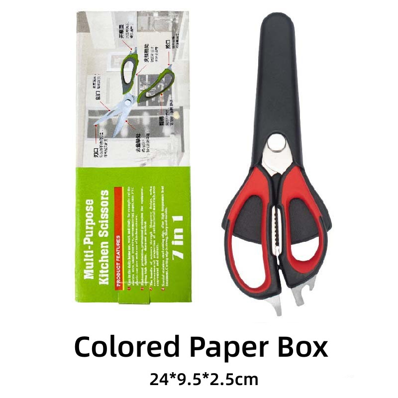 Kitchen Scissors with Magnetic Holder Heavy Duty Kitchen Shears Meat Scissors Multifunctional Stainless Steel Cooking Poultry Scissors for Household-3.0mmblk-Hz