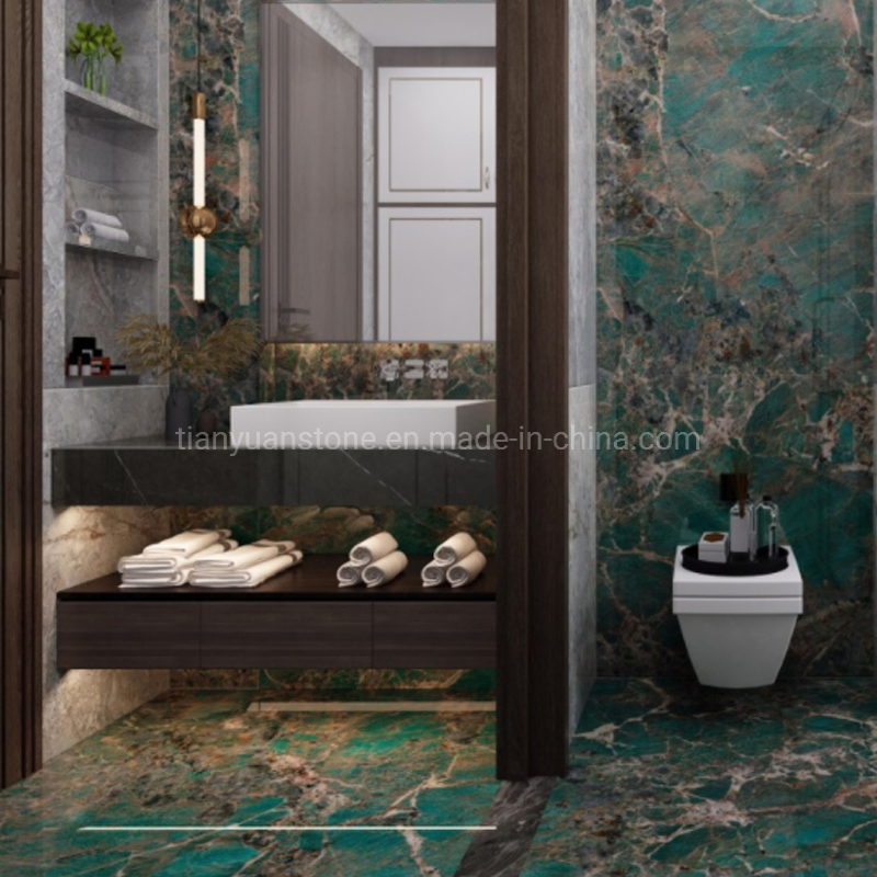 Modern Green Bath Vanity/Bathroom Single Vanities with Marble Top