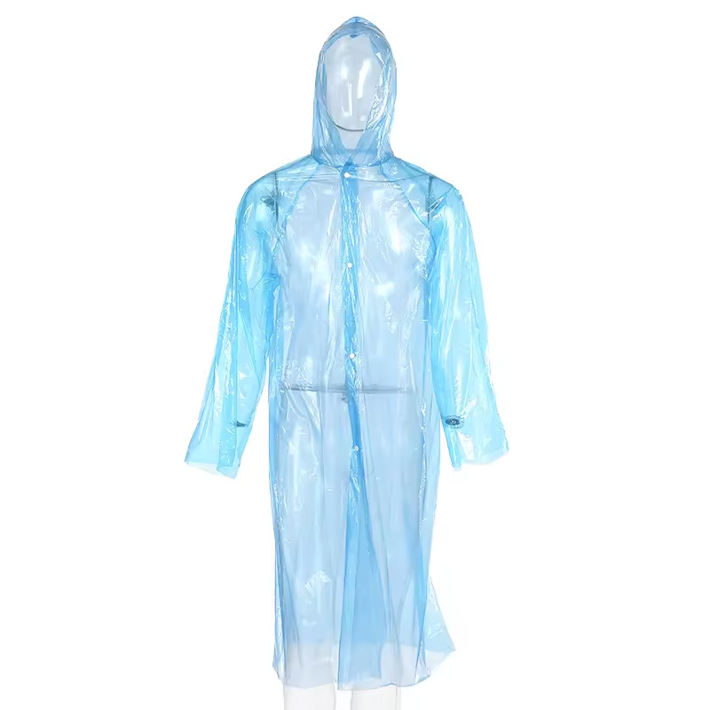 Hot Sale One-Time Use Disposable Rain Coat Waterproof Emergency PE Rain Coats