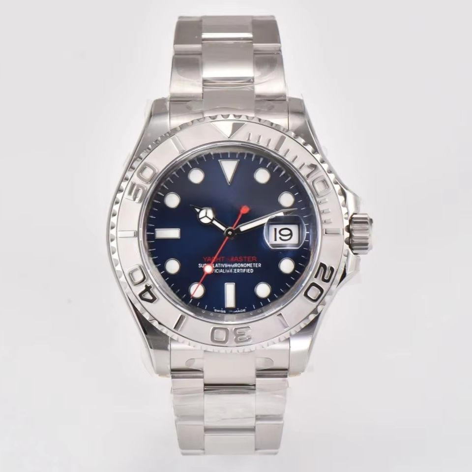 Luxury Top Quality Mechanical Watch 42mm 904L Stainless Steel Eta 3235 Movement Gold Yacht Watch Black Ceramic Bezel Rubber