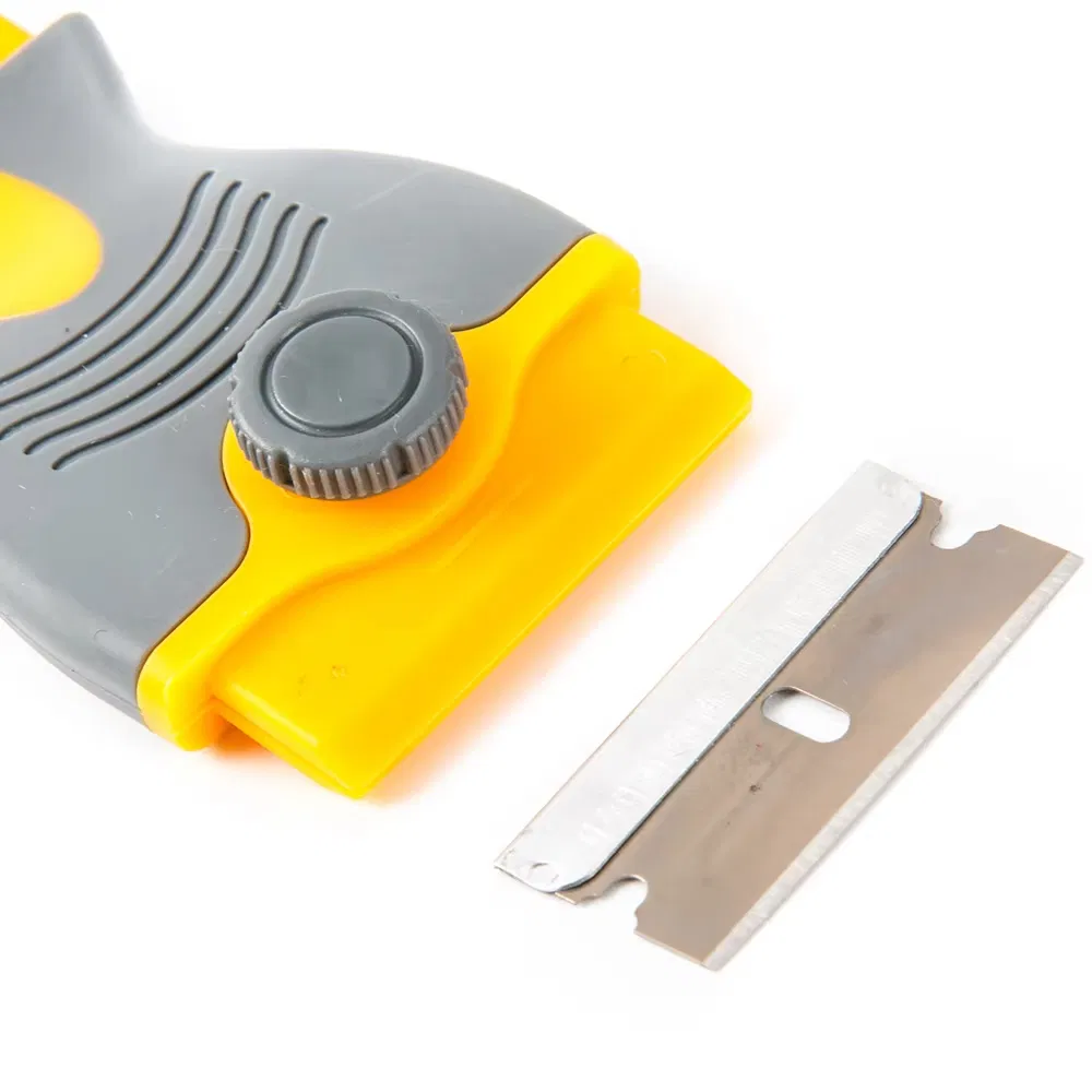 Hautine Hand Plastic Cleaning Scraper Razor Scraper with Plastic and Metal Blades