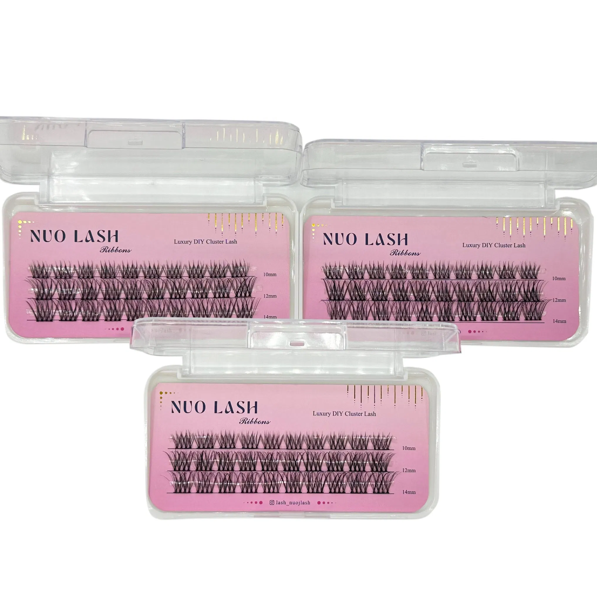 2024 Hot Selling Style DIY at Home Glue-Based Eyelash Extension 3D Faux Mink Pre Cut Segments Ribbons Cluster Lashes