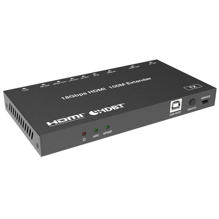 Комплект HDMI-удлинителя 4K UHD HDR с ARC, RS-232, IR, USB KVM