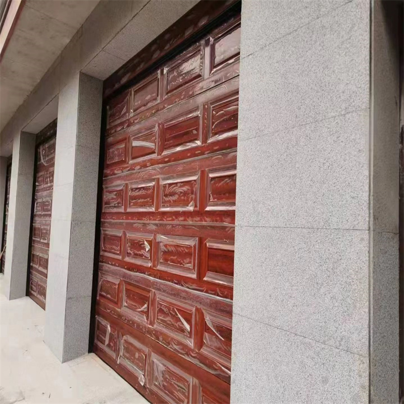 Aluminum Wooden Modern Motor Remote Control Garage Door