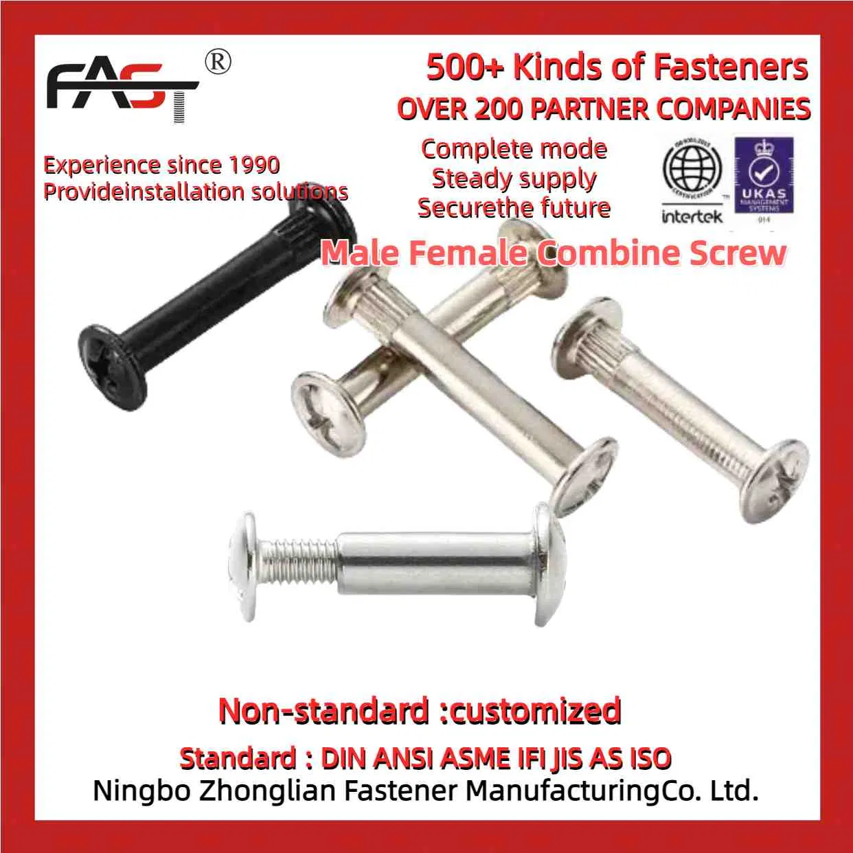 High Strength Male Female Combine Screw for Automotive Repairs