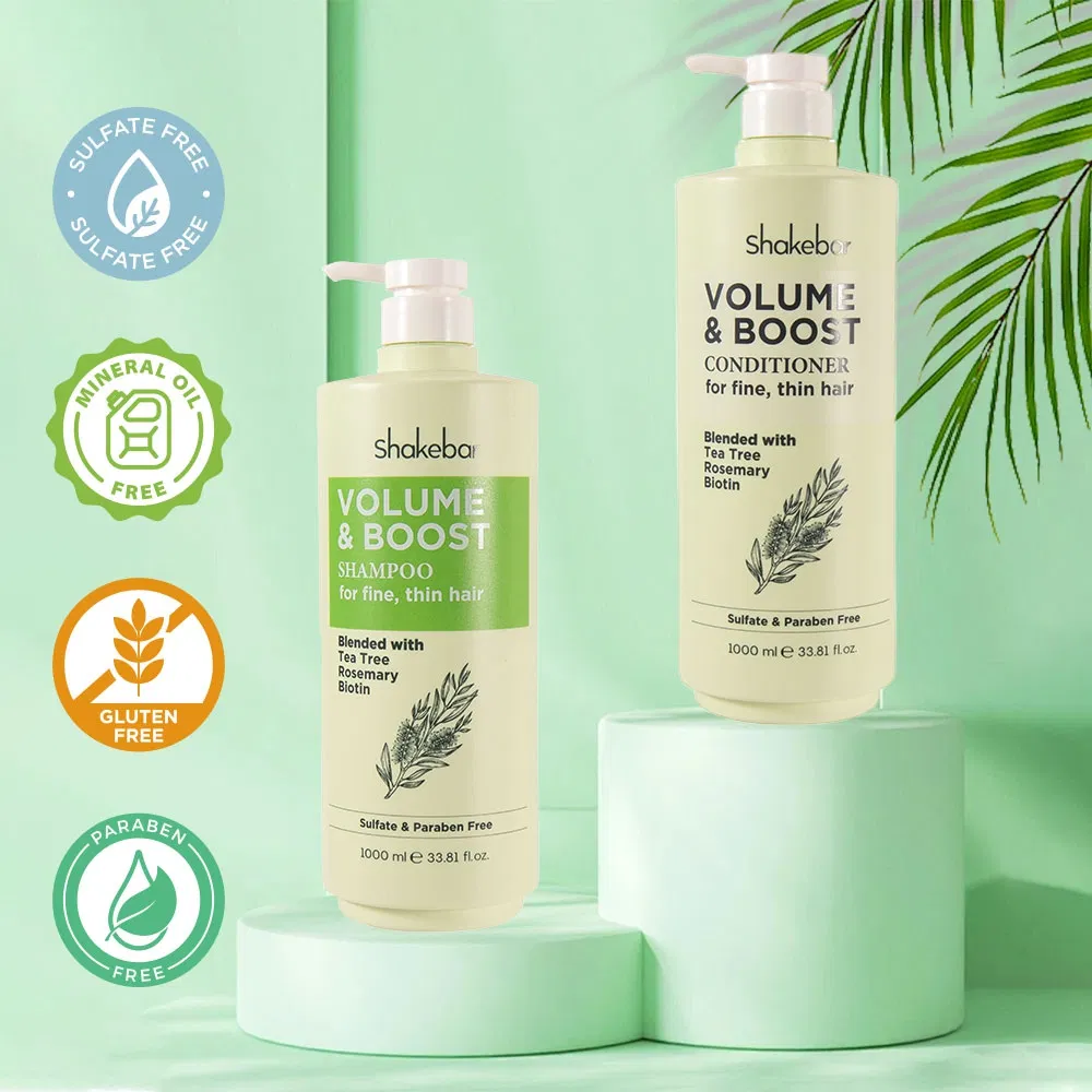 Shakebar Natural Organic Tea Tree Bounce Thickness Best Hair Shampoo and Conditioner