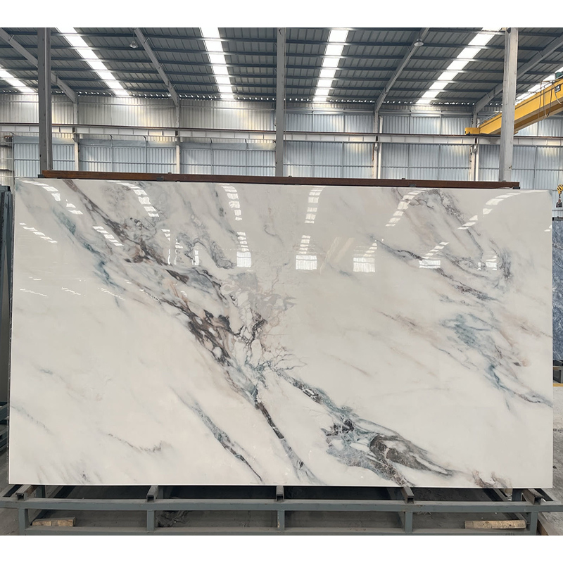 Porcelain Marble Glossy Slab Sintered Stone Tile House Decoration Artificial Stone Calacatta White Sintered Stone Slab