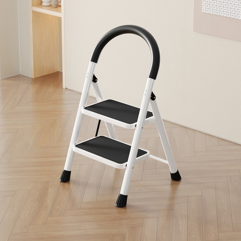 2 Step Steel Ladder with Soft Handrail Folding Ladder with Anti-Slip Step Household Ladder