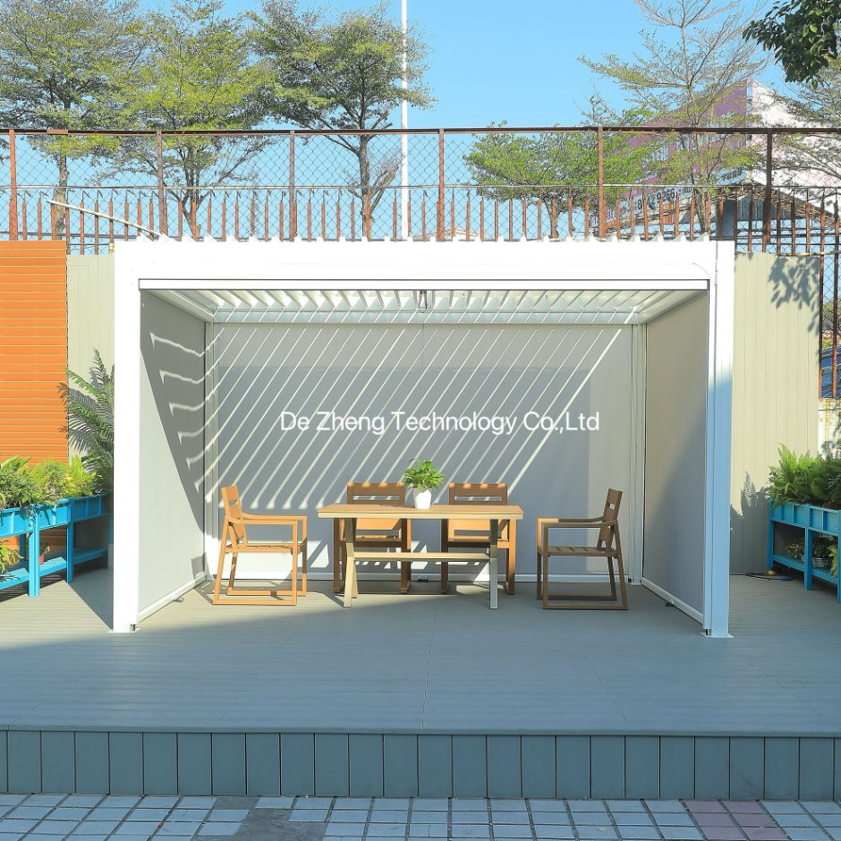 Decorative Outdoor Opening Louvre Roof Aluminium Pergola Awning Garden Gazebo