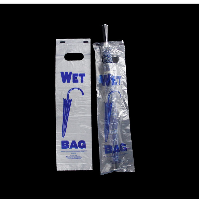Factory Supply HDPE Clear Plastic Printing Logo Long Wet Umbrella Bags 100PCS Per Pack