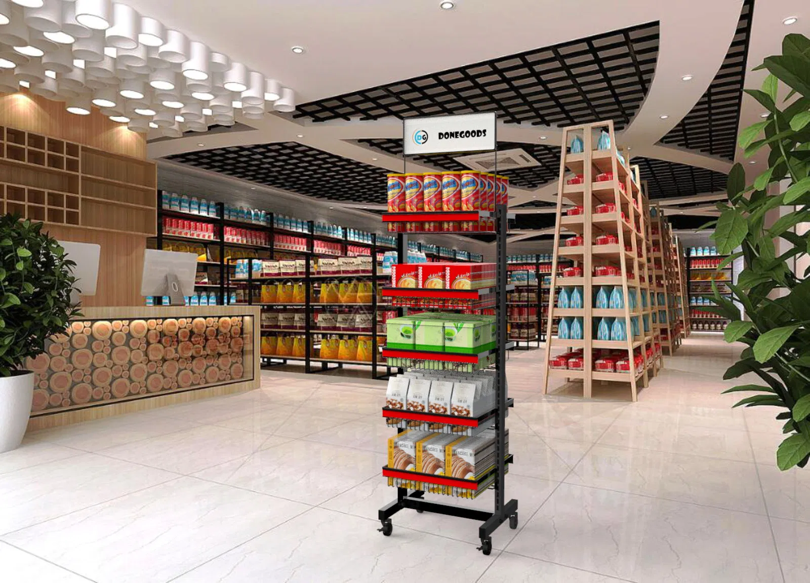Metal Storage Shelving for Supermarket Display Stand and Grocery Store Candy Display