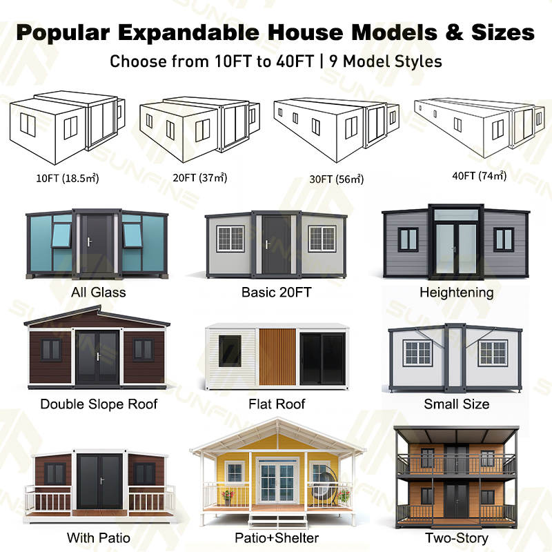 Portable Homes 2 Bedroom Luxury Modular Prefabricated Expandable Container House for Sale