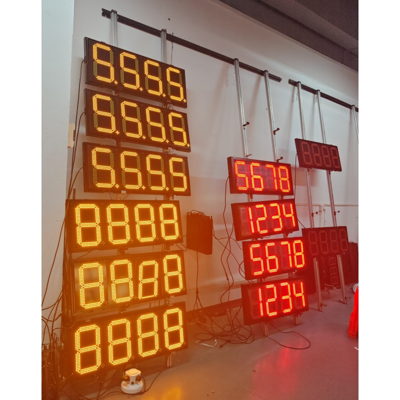 Outdoor IP65 12inch 7 Segment 4 Digits 88.88 Red/Green Color Gas Station LED Price Display