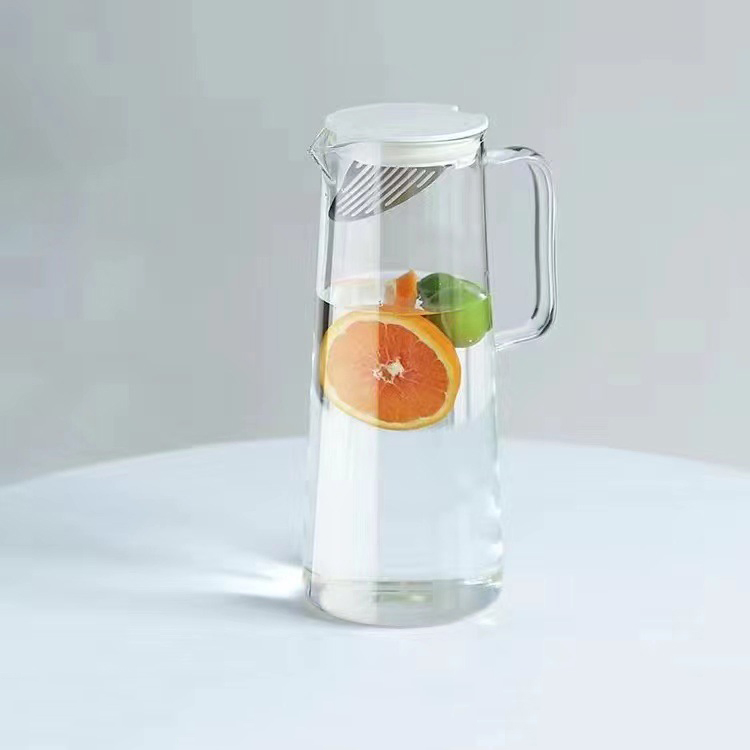 Stylish Borosilicate Glass Lemon Pitcher Refreshing Drinks Kettle