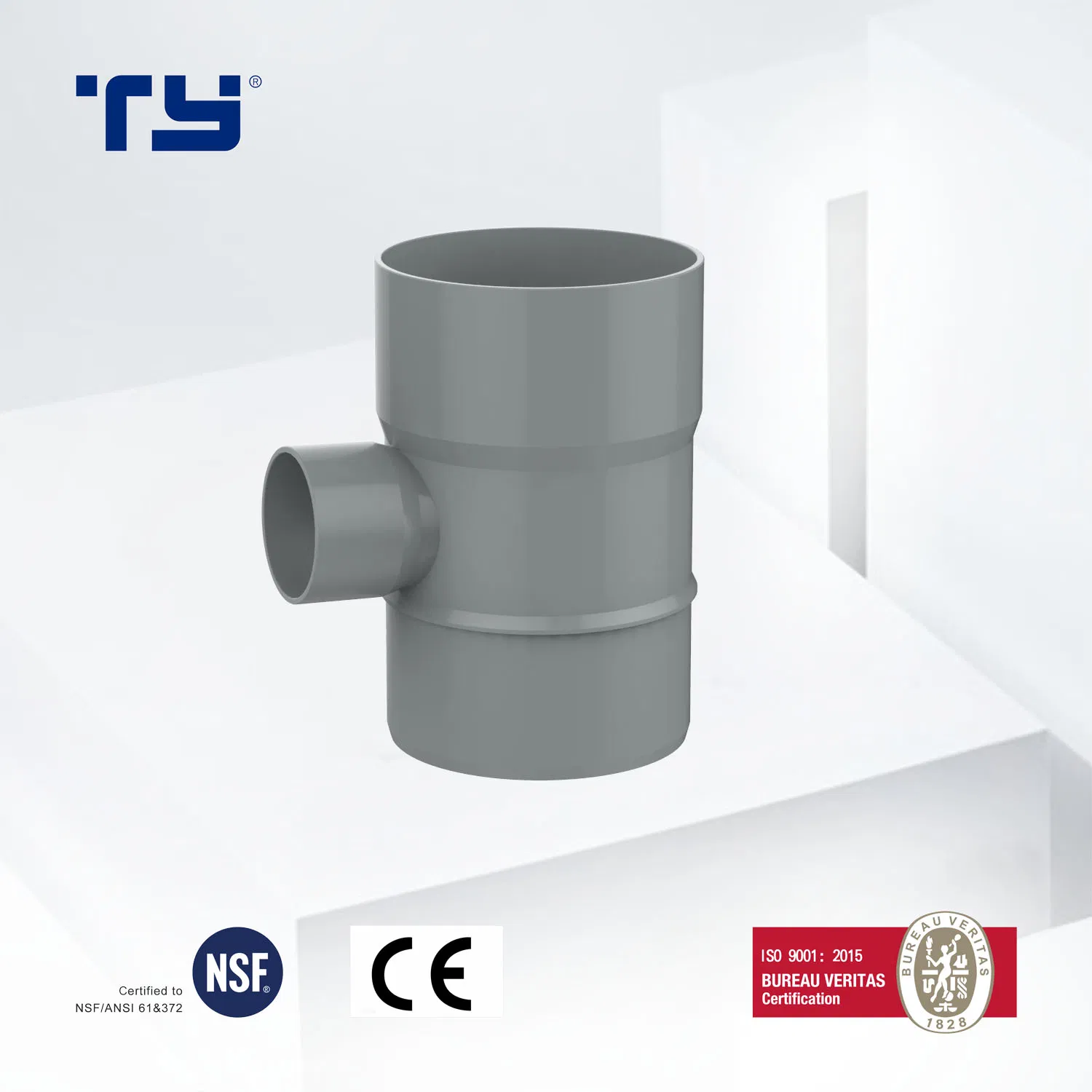 Germany Chinese Standard PVC Fitting Plastic Pipe Sweep Tee 40mm Price List Manufacturer