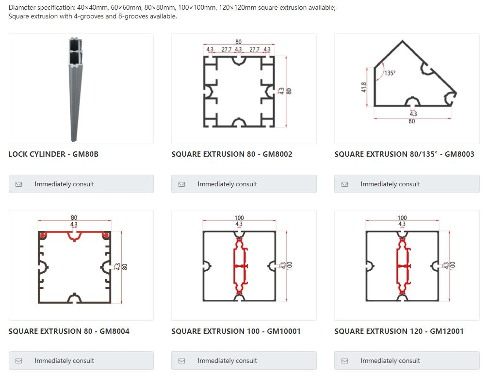 Lock Cylinder - GM60 for Installation of Tension Locks and Hinges of All Kinds of 60mm Square and Round Extrusion