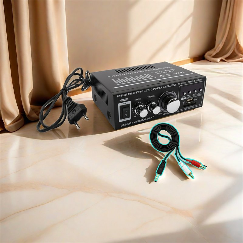 Мини усилитель звука с USB, SD и FM-радио