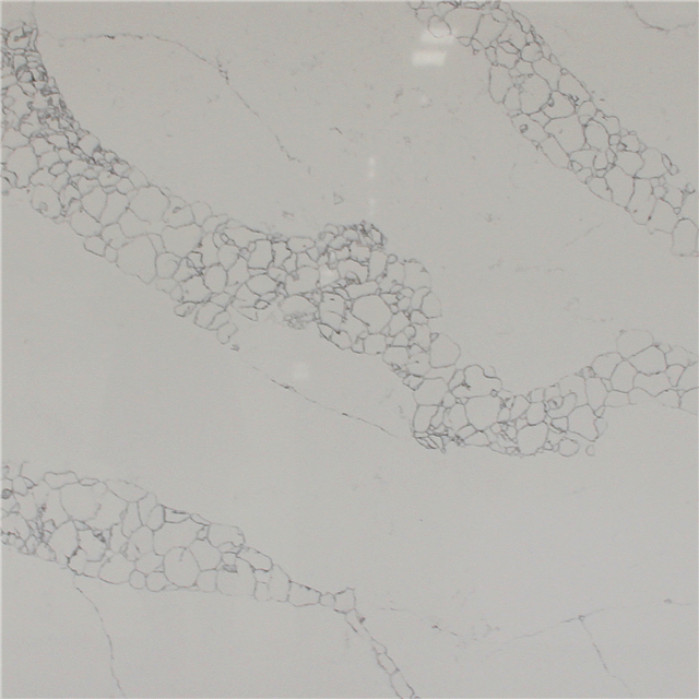 White Calacatta 5132 Texture Quartz Stone Slab with Caerstone Color