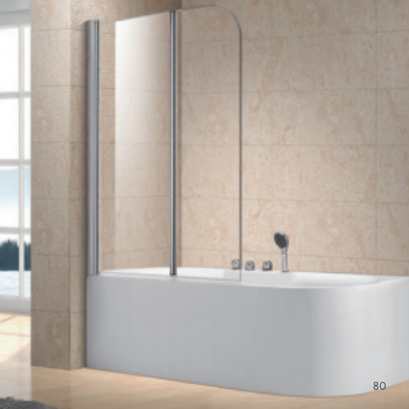 Walk-in Shower Enclosure Two Fixed Panels Shower Glass Door