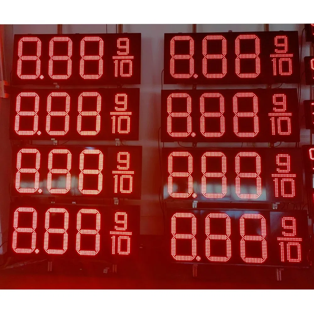 Wireless Control RF Remote Gas Station Electronic LED Number Price Sign Digital Display Board with Waterproof Case