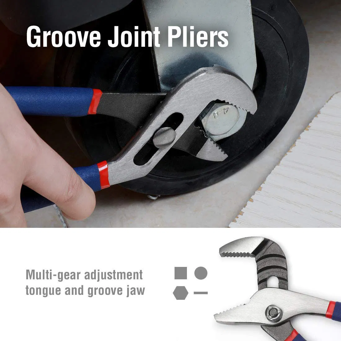 Pliers Set with Groove Joint Long Nose Slip Joint Linesman and Diagonal Pliers