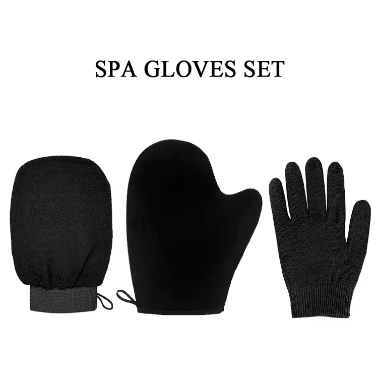 Custom Logo Exfoliating Mitt Body Scrubber Bath Brush Deep Cleaning Bath Gloves for Dead Skin Removal Exfoliating Gloves