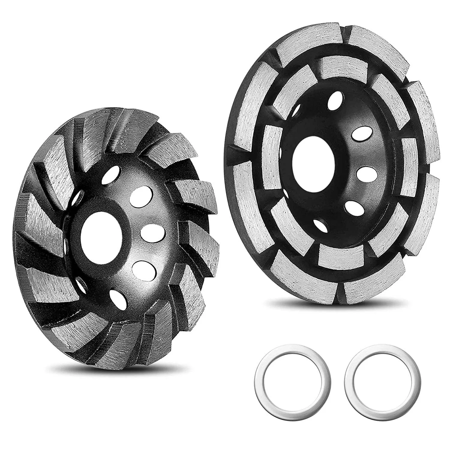 2 Pack Diamond Cup Grinding Wheel Include Double Row Grinding Wheel for Brick Rock and Marble