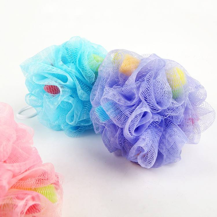 Wholesale Dead Skin Removal Shower Scrubber Sponge Bath Poufs Flower Mesh Ball