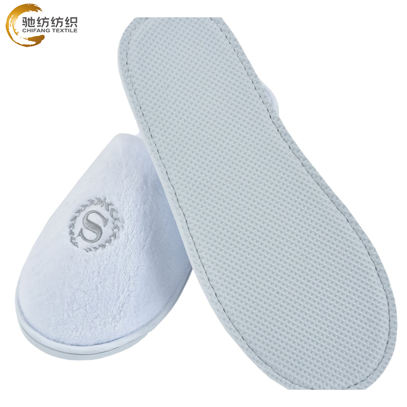 Hotel Disposable White Velvet Full Package Slippers 6mm Whitening Raw Linen Sole Non-Slip Breathable Soft