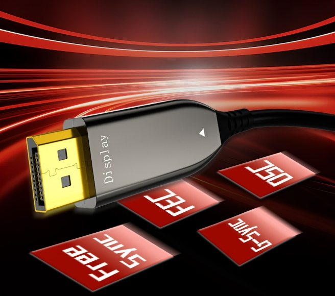 Dp Fiber Optic Cable 8K 60Hz TV Hrough-Tube, High-Definition Video Cable